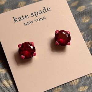 Kate Spade Earrings - Large Red Studs w/ Pink Hearts 💕
